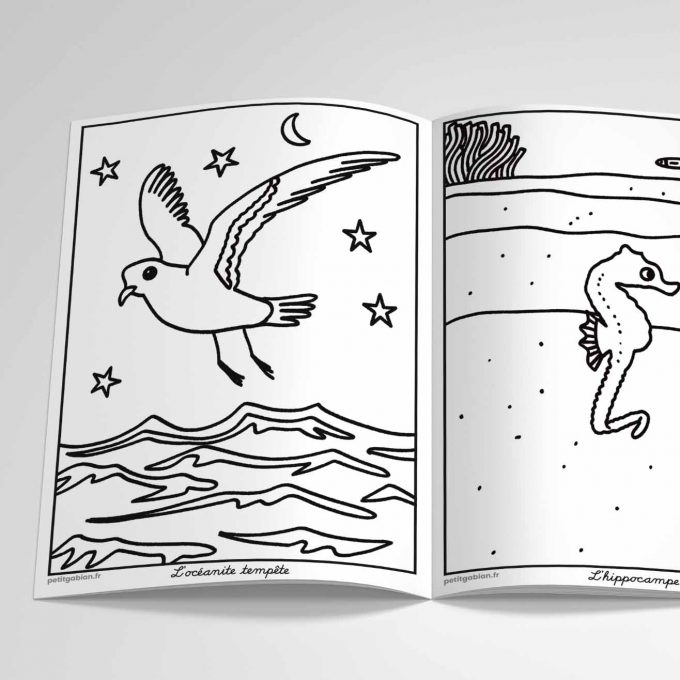 Page du livre de coloriages sur les animaux des Calanques