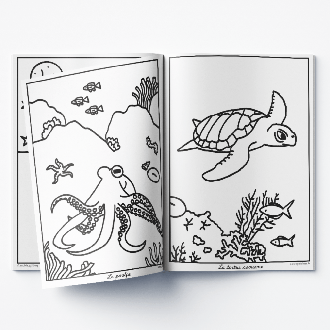 Page du livre de coloriages sur les animaux des Calanques